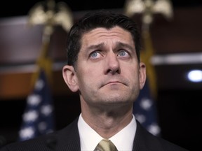 House Speaker Paul Ryan, R-Wis., pauses during a news conference as the Republican-led House pushes ahead on legislation to crack down on illegal immigration, at the Capitol in Washington, Thursday, June 29, 2017. One bill would strip federal funds from "sanctuary" cities that shield residents from federal immigration authorities, while a separate bill would stiffen punishments on people who re-enter the U.S. Illegally. (AP Photo/J. Scott Applewhite)