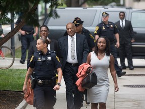 Actor and comedian Bill Cosby arrives for the sixth day of jury deliberations in Cosby's sexual assault trial at the Montgomery County Courthouse on June 17, 2017 in Norristown, Pennsylvania.