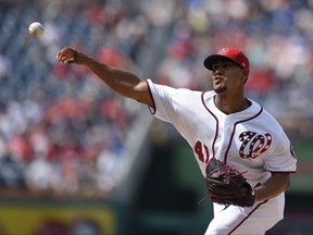Washington Nationals startwe Joe Ross delivers a pitch during the first inning of a baseball game against the Chicago Cubs, Thursday, June 29, 2017, in Washington. (AP Photo/Nick Wass)