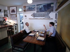 Former U.S. President Barack Obama and Prime Minister Justin Trudeau shared a meal at Liverpool House in Montreal on June 6, 2017. The Little Burgundy spot is the sister restaurant to the famed Joe Beef and Le Vin Papillon.