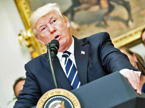 U.S. President Donald Trump speaks at an event in the White House on June 15, 2017.