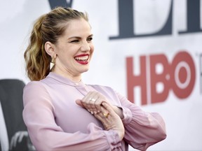 FILE- In this May 25, 2017, file photo, Anna Chlumsky, a cast member in the HBO series "Veep," arrives at an Emmy For Your Consideration event for the show at the Television Academy in Los Angeles. Chlumsky and Shemar Moore are set to announce nominations for the 69th annual Emmy Awards at the TV academy's headquarters in Los Angeles on July 13, 2017, which will stream live on Emmys.com. In announcing the presenters Thursday, June 29, TV academy CEO Hayma Washington said the television industry has never been more inventive. (Photo by Chris Pizzello/Invision/AP, File)