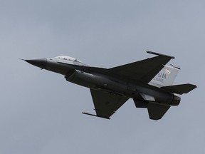 A United States Air Force F-16 fighter jet.