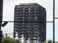 The burned-out Grenfell Tower in London.