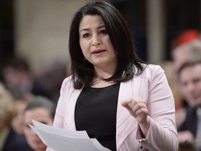 Minister of Status of Women Maryam Monsef answers a question during Question Period in the House of Commons in Ottawa, Thursday, March 23, 2017.