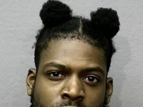 This undated photo provided by the Houston Police Department shows Jared Balogun. On Tuesday, June 20, 2017, police announced that Balogun has been charged with capital murder in the fatal shooting of a 10-month-old boy who was killed while his father was walking him outside an apartment complex. (Houston Police Department via AP)