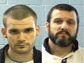 Ricky Dubose, left, and Donnie Russell Rowe, who authorities say escaped after killing two prison guards during a bus transport in Georgia.