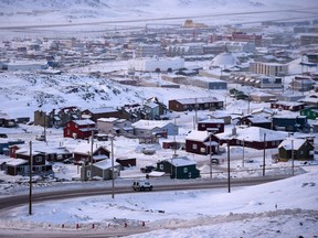 An overall view of Iqaluit, Nunavut is shown on Thursday, Feb. 9, 2017. Social media plays a central role in a five-year plan aimed at reducing the number of suicides in Nunavut