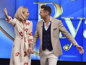 Kelly Ripa and Ryan Seacrest on Monday, May 1, 2017, in New York.
