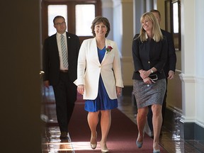 British Columbia Premier Christy Clark arrives prior to the Speech from Throne in Victoria, Thursday, June 22, 2017.