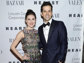 FILE - In this Dec. 7, 2015 file photo, Tiler Peck, left, and Robert Fairchild attend "An Evening Honoring Valentino" gala in New York. Representatives for the New York City Ballet principal dancers say the couple, who married in June 2014, is splitting. (Photo by Evan Agostini/Invision/AP, File)