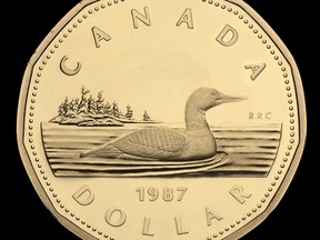 The one-dollar "loonie" coin.