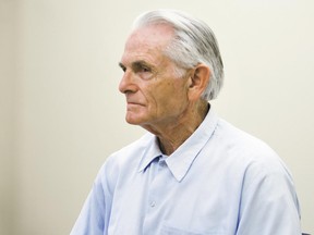 FILE - In this Oct. 4, 2012, file photo, Bruce Davis, a Charles Manson follower and convicted killer, waits moments before the start of his parole hearing at the California Men's Colony in San Luis Obispo, Calif. California Gov. Jerry Brown has blocked parole for Davis. Brown's rejection issued late Friday night, June 23, 2017, is the fifth time Davis has been recommended for parole by a state panel only to see it blocked by a governor. In February, the parole panel recommended the 74-year-old Davis be released. (Joe Johnston/The Tribune (of San Luis Obispo) via AP, File)