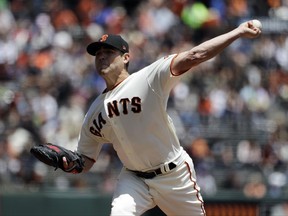 San Francisco Giants starting pitcher Matt Moore throws to the New York Mets during the second inning of a baseball game Sunday, June 25, 2017, in San Francisco. (AP Photo/Marcio Jose Sanchez)