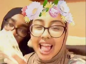 Relatives identified the slain teen as Nabra Hassanen, 17, right, of Reston.