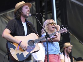 Kevin Drew, left, and Emily Haines of Broken Social Scene perform on day one of the inaugural 2017 Arroyo Seco Music Festival on Saturday, June 24, 2017, in Pasadena, Calif. Broken Social Scene's Kevin Drew is set to debut his first play in Toronto this fall, co-starring alongside a fellow Canadian rock singer. THE CANADIAN PRESS/AP-Invision-Joseph Longo
