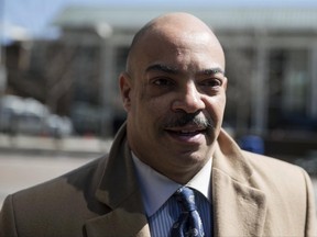 FILE - In this March 22, 2017 file photo, Philadelphia District Attorney Seth Williams arrives for his arraignment on bribery and extortion charges at the federal courthouse in Philadelphia. A campaign finance manager for Philadelphia's top prosecutor has testified the prosecutor spent campaign funds on ritzy social clubs, facials and massages and a $2,600 birthday party for his girlfriend. Williams is also charged with taking gifts from wealthy friends in exchange for help with their legal problems. (AP Photo/Matt Rourke, File)