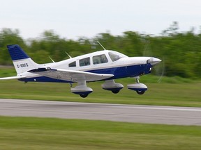 A Piper PA-28 Cherokee Warrior model aircraft, like the one shown above, went missing Thursday afternoon after leaving Cranbrook, B.C., on a refuelling stop.