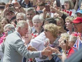 His Royal Highness Prince Charles tours the Wellington Farmer's Market in Ontario, Friday June 30, 2017.