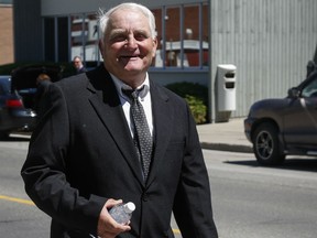 Brandon Blackmore, 70, leaves court during a lunch break in his sentencing hearing, he was convicted of taking a 13-year-old girl into the United States to marry the now-imprisoned leader of a religious sect that practices plural marriage on Friday, June 30, 2017