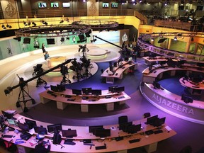 The Al Jazeera TV news studio in Doha, Qatar, in a 2015 file photo.