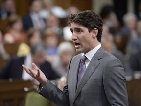 Prime Minister Justin Trudeau rises during question period in the House of Commons on Parliament Hill in Ottawa on Tuesday, June 20, 2017. THE CANADIAN PRESS/Adrian Wyld