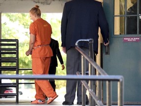 Accused leaker Reality Winner leaves the U.S. District Courthouse in Augusta, Ga., following a bond hearing Thursday afternoon June 7, 2017.