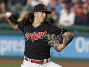 Cleveland Indians starting pitcher Mike Clevinger delivers in the first inning of a baseball game against the Texas Rangers, Tuesday, June 27, 2017, in Cleveland. (AP Photo/Tony Dejak)