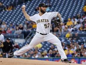 Pittsburgh Pirates starting pitcher Trevor Williams delivers during the first inning of the team's baseball game against the Tampa Bay Rays in Pittsburgh, Tuesday, June 27, 2017. (AP Photo/Gene J. Puskar)