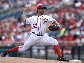 Washington Nationals starting pitcher Tanner Roark delivers during the first inning of a baseball game against the Cincinnati Reds, Sunday, June 25, 2017, in Washington. (AP Photo/Nick Wass)