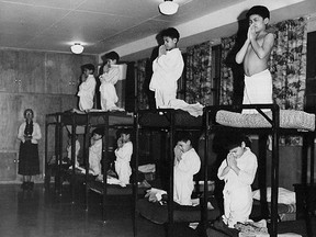 First Nations children at a residential school.