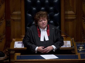 Speaker of the B.C. legislature Linda Reid is seen in the B.C. legislature in Victoria in a file photo.