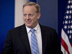 Sean Spicer, White House press secretary, arrives to a press briefing at the White House in Washington, D.C., U.S., on Monday, June 26, 2017.