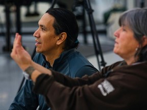 Co-creators Yvette Nolan (right) and Michael Greyeyes are shown in a handout photo for the indigenous dance opera "Bearing." THE CANADIAN PRESS/HO