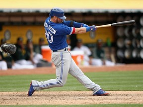 Toronto Blue Jays 3B Josh Donaldson hits a home run against the Oakland A's on June 7.