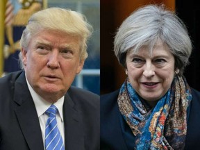 U.S. President Donald Trump and British Prime Minister Theresa May.