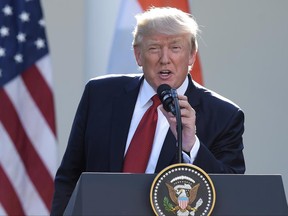 President Donald Trump thanks the audience at the end of joints statements with Indian Prime Minister Narendra Modi in the Rose Garden of the White House in Washington, Monday, June 26, 2017. (AP Photo/Susan Walsh)