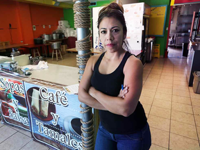 Carol Gomez, owner of Invernadero Cocina and Catering in Leamington, Ontario. The business is struggling to keep afloat because of the many unlicensed businesses that also operate in town.
