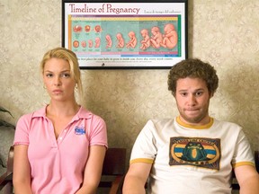 Katherine Heigl and Seth Rogen in Knocked Up.