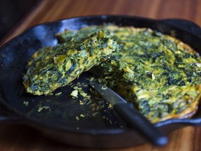 Bonnie Stern's Persian omelette with herbs and mixed greens.