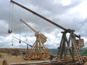 Trebuchet's like these ones  are catapult-like devices that have been used to fling drugs across the U.S.-Mexico border.