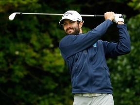 Adam Hadwin tees off at the British Open on July 20.