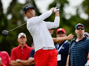 Graham DeLaet of Canada plays his shot from the 17th tee during the second round of the RBC Canadian Open on Friday at Glen Abbey Golf Club in Oakville, Ont.