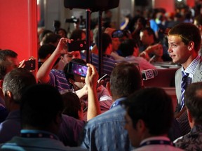 South Carolina NCAA college football player Jake Bentley speaks during the Southeastern Conference's annual media gathering, Thursday, July 13, 2017, in Hoover, Ala. (AP Photo/Butch Dill)
