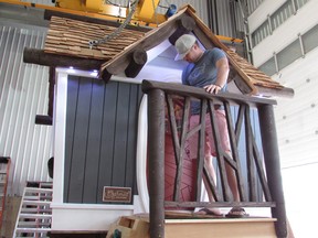 Former landscaper Tyson Leavitt launched Charmed Playhouses two years ago after noticing countless houses with big, beautiful yards geared to adults while the kids had to settle for a rickety swingset. Leavitt is seen inside his workshop in Lethbridge, Alta., on June 27, 2017.