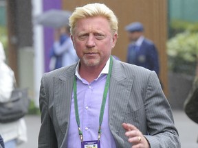 Boris Becker at the Wimbledon Tennis Championships in London. Becker has been declared bankrupt by a British court after he failed to pay a long-standing debt.