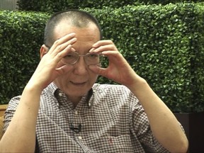 In this image taken from June 3, 2008, video footage by AP Video, Liu Xiaobo speaks during an interview before his detention in Beijing, China. The judicial bureau in the northeastern Chinese city of Shenyang says jailed Nobel Peace Prize laureate Liu Xiaobo has died of multiple organ failure Thursday, July 13, 2017, at age 61. (AP Video via AP)