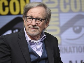 Steven Spielberg attends the Warner Bros. "Ready Player One" panel on day three of Comic-Con International on Saturday, July 22, 2017, in San Diego. (Photo by Richard Shotwell/Invision/AP)