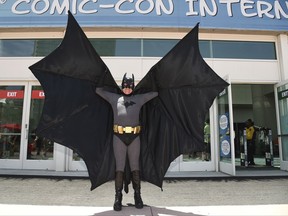 Howard Gemsler of Irvine, dresses as Batman on day 1 of Comic-Con International on Thursday, July 20, 2017, in San Diego. (Photo by Richard Shotwell/Invision/AP)