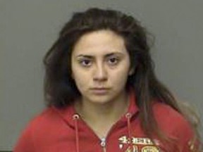 FILE - This July 22, 2017 file photo provided by the Merced County Sheriff, shows Obdulia Sanchez, in Merced, Calif. Prosecutors charged Sanchez, a teenage driver on Wednesday, July 26, with vehicular manslaughter while intoxicated and other counts after she lost control of her car while livestreaming on Instagram and recorded a crash that killed her younger sister. Sanchez was driving the car on Friday when it veered onto the shoulder of a road about 75 miles northwest of Fresno, authorities said. (Merced County Sheriff via AP, File)